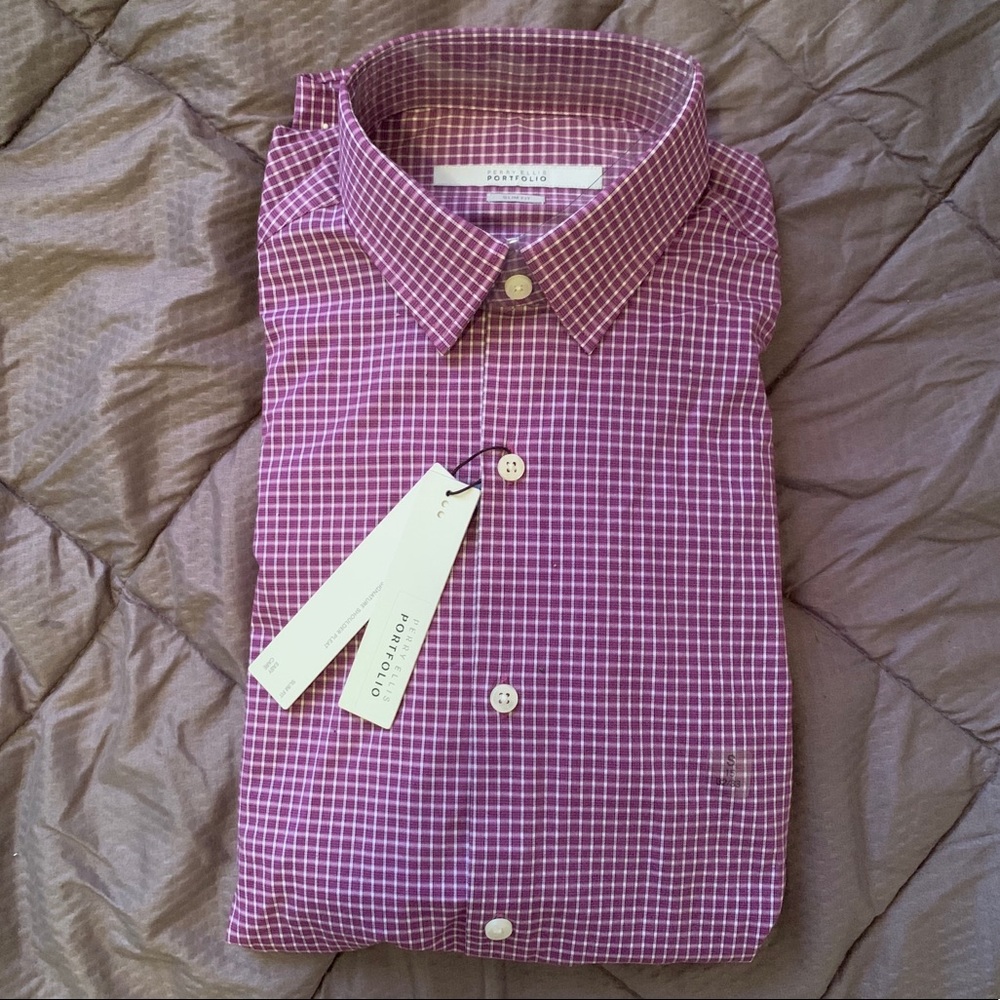 Perry Ellis Button Down Long Sleeve Dress Shirt
